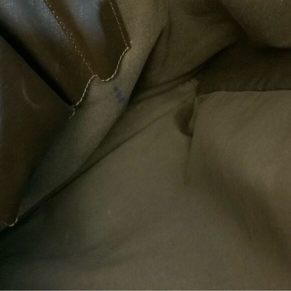 MONTBLANC  BROWN GRAY SIGNATURE BAG PVC LEATHER ITALY Excellent - Picture 11 of 16